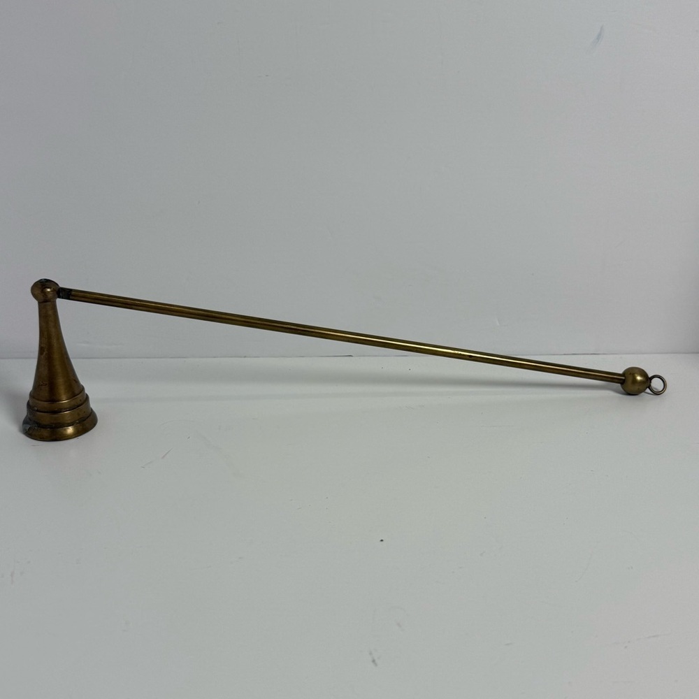 Two’s Company 11" Brass Candle Snuffer Extinguisher Hinged Head Accessory